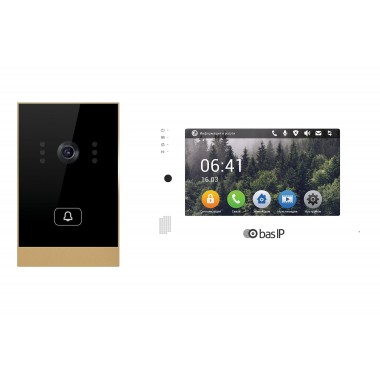Комплект вызывной панели с монитором AV-02 GOLD+AP-07L WHITE