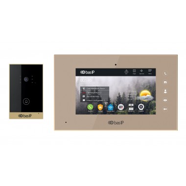 Комплект вызывной панели с монитором AV-02D GOLD+AQ-07 GOLD