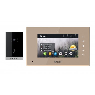 Комплект вызывной панели с монитором AV-02D SILVER+AQ-07 GOLD