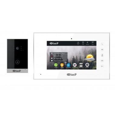 Комплект вызывной панели с монитором AV-02D SILVER+AQ-07 WHITE