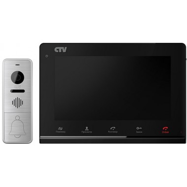 Комплект видеодомофона CTV-DP3700 B (чёрный)
