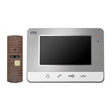 Комплект видеодомофона CTV-DP401 S (серебро)