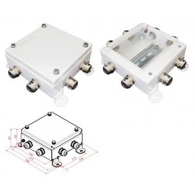 Коробка монтажная электротехническая КМ IP66-1515, 8 вводов