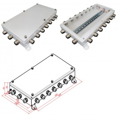 Коробка монтажная электротехническая КМ IP66-2040, 20 вводов