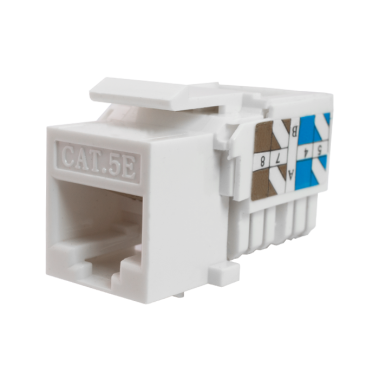 Вставка Keystone Jack RJ-45 Keystone Jack 8P8C (RJ-45) UTP Cat.5e инструментальная заделка белый (10-0313)