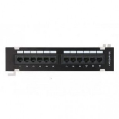 Патч-панель, 1U, 12 портов, RJ45/8P8C EC-UWP-12-UD2