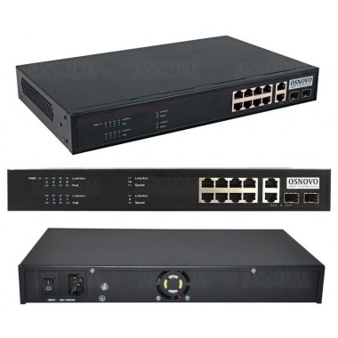 Коммутатор 10-портовый Fast Ethernet с PoE SW-60822/B(150W)