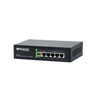 Коммутатор сетевой неуправляемый 4-портовый Fast Ethernet с РоЕ PPS-104