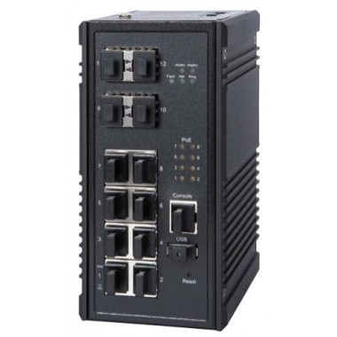 Промышленный коммутатор управляемый с PoE 12-портовый NIS-3500-2408PGX (63PX0804)