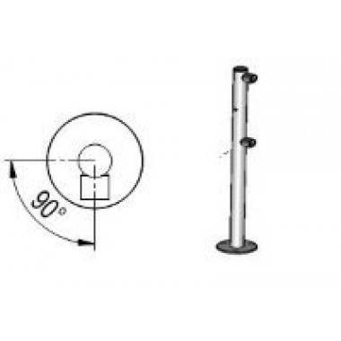 Стойка ограждения Praktika Стойка ограждения c отверстием под фиксатор L- образная (2муфты справа)