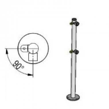 Стойка ограждения Praktika Стойка ограждения с 2-мя полупетлями L-образная