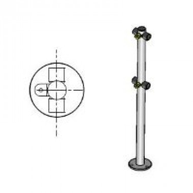 Стойка ограждения Praktika Стойка ограждения с 2-мя полупетлями Т-образная