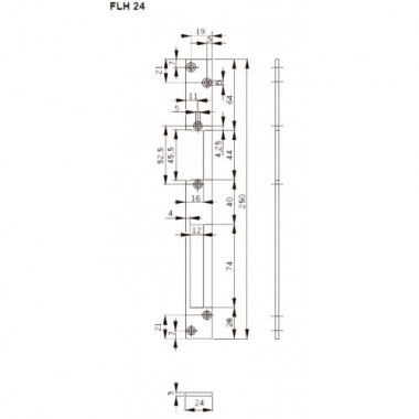 Запорная планка длинная FLH24