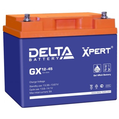 Аккумулятор герметичный свинцово-кислотный Delta GX 12-45 Xpert