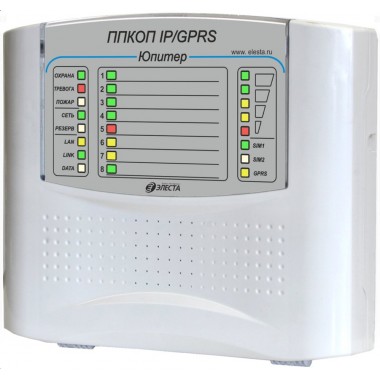 Прибор приемно-контрольный охранно-пожарный Юпитер-1831 (8 IP/GPRS), пластик