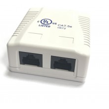 Розетка компьютерная 2 выхода RJ-45-2 (8P8C) CAT5e, 2 выхода (LISTED) компьютерная розетка