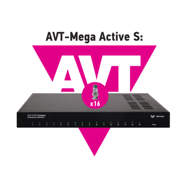 16-ти канальный комплект для передачи AHD/CVI/TVI 5Mp/4Mp/1080p AVT-Mega Active S