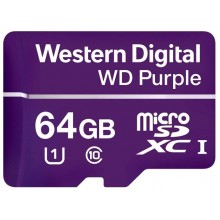 Карта памяти WD Purple Surveillance MicroSDXC 64ГБ, Class 10 (WDD064G1P0A)