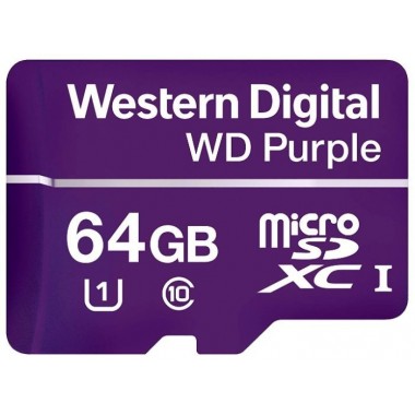 Карта памяти WD Purple Surveillance MicroSDXC 64ГБ, Class 10 (WDD064G1P0A)