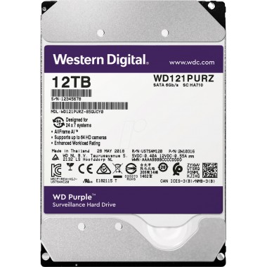 Жесткий диск (HDD) для видеонаблюдения HDD 12000 GB (12 TB) SATA-III Purple (WD121PURZ)