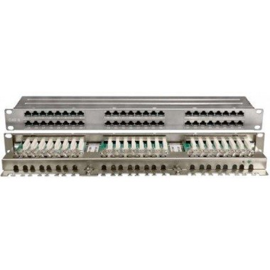 Патч-панель 19", 1U, 48 портов RJ-45, категория 6 PPHD-19-48-8P8C-C6-SH-110D