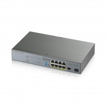 Коммутатор PoE+ для IP-видеокамер rack 19", 9xGE (8xPoE+), 1xSFP, бюджет PoE 130 Вт GS1300-10HP-EU0101F