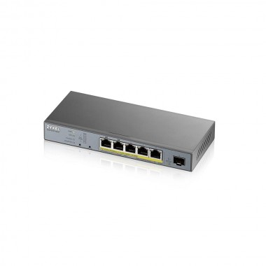 L2 коммутатор PoE+ для IP-видеокамер 4xGE PoE+, 1xGE PoE++ (802.3bt), 1xSFP GS1350-6HP-EU0101F