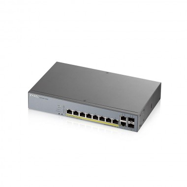 L2 коммутатор PoE+ для IP-видеокамер rack 19", 10xGE (8xPoE+), 2xSFP GS1350-12HP-EU0101F