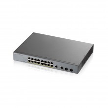 L2 коммутатор PoE+ для IP-видеокамер rack 19", 16xGE PoE+, 2xCombo (SFP/RJ-45) GS1350-18HP-EU0101F