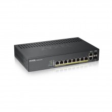 Гибридный Smart коммутатор PoE+ NebulaFlex 8xGE PoE+, 2xCombo (SFP/RJ-45) GS1920-8HPV2-EU0101F