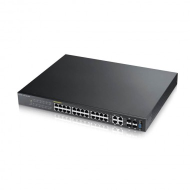 L2 коммутатор PoE+ rack 19", 24xGE PoE+, 4xCombo (SFP/RJ-45) GS2210-24HP-EU0101F